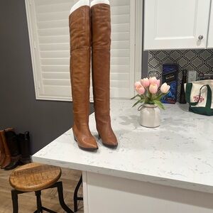 ALDO Deedee Cognac Leather Over The Knee Boots